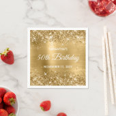 Glittery Gold Foil Glam 50. Geburtstag Serviette (Beispiel)