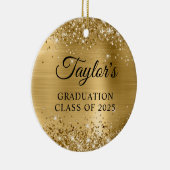 Glittery Gold Foil Graduation Keramik Ornament (Rechts)