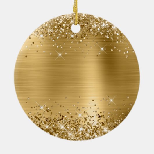 Glittery Gold Foil Graduation Keramik Ornament (Hinten)