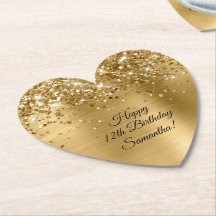 Glittery Gold Foil Happy 12. Geburtstag