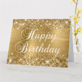 Glittery Gold Foil Happy Birthday von der Gruppe Karte (Gelbe Blume)