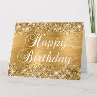 Glittery Gold Foil Happy Birthday von der Gruppe