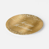 Glittery Gold Foil Happy Holidays Pappteller (Schrägansicht)
