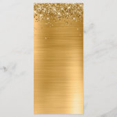 Glittery Gold Foil Hochzeit Empfang Menükarte (Rückseite)