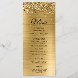 Glittery Gold Foil Hochzeit Empfang Menükarte