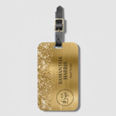 Glittery Gold Foil Logo Gepäckanhänger (Vorderseite Vertikal)