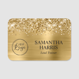 Glittery Gold Foil Logo Namensschild