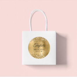 Glittery Gold Foil Mis XV Anos Birthday Runder Aufkleber