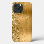 Glittery Gold Foil Moderne Girl Signatur Case-Mate iPhone Hülle (Rückseite)
