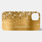 Glittery Gold Foil Moderne Girl Signatur Case-Mate iPhone Hülle (Rückseite (Horizontal))