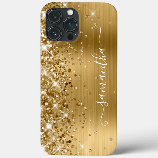 Glittery Gold Foil Moderne Girl Signatur Case-Mate iPhone Hülle (Rückseite)