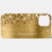 Glittery Gold Foil Moderne Girl Signatur Case-Mate iPhone Hülle (Rückseite (Horizontal))