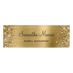 Glittery Gold Foil Namenschild