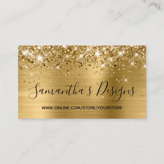 Glittery Gold Foil Online Store Visitenkarte (Vorderseite)