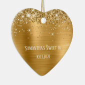 Glittery Gold Foil Personalisiert Sweet 16 Keramik Ornament (Rechts)