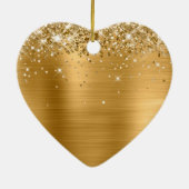 Glittery Gold Foil Personalisiert Sweet 16 Keramik Ornament (Hinten)