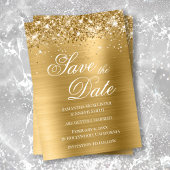 Glittery Gold Foil Save the Date Einladung