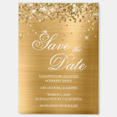 Glittery Gold Foil Save the Date Magnet (Vorderseite)
