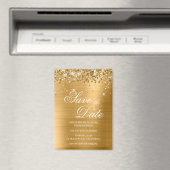 Glittery Gold Foil Save the Date Magnet (In Situ (Geschirrspüler))