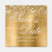 Glittery Gold Foil Save the Date Magnet (Vorne)