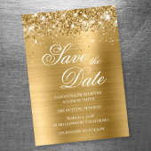 Glittery Gold Foil Save the Date Magneteinladung