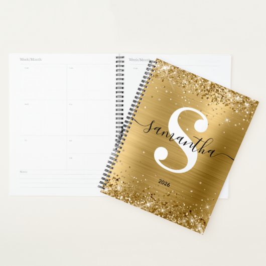 Glittery Gold Foil Style Monogram Planer (Anzeige)