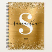 Glittery Gold Foil Style Monogram Planer (Vorderseite)