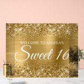 Glittery Gold Foil Sweet 16 Acrylschild (Hochzeit)