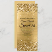 Glittery Gold Foil Sweet 16 Birthday Einladung (Vorne/Hinten)