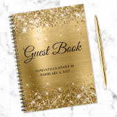 Glittery Gold Foil Sweet 16 Birthday Gästebuch Notizblock