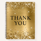 Glittery Gold Foil Vielen Dank Gast Notizblock (Vorderseite)