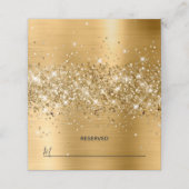 Glittery Gold Foil vorbehalten Platzkarte (Außenseite Aufgefaltet)
