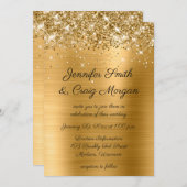 Glittery Gold Foil Wedding Einladung (Vorne/Hinten)