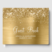 Glittery Gold Foil Wedding Gästebuch (Vorderseite)