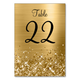 Glittery Gold Foil Wedding Tischnummer