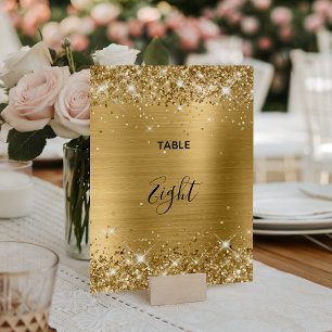Glittery Gold Foil Wedding Tischnummer