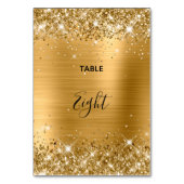 Glittery Gold Foil Wedding Tischnummer (Rückseite)