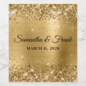 Glittery Gold Foil Wedding Weinetikett (Einzelnes Label)
