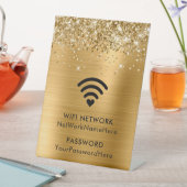 Glittery Gold Foil WiFi Netzwerk und Kennwort Sockelschild (In Situ)