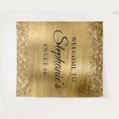 Glittery Gold Foil Willkommen im Sweet 16 Wandteppich (Vorderseite (Horizontal))