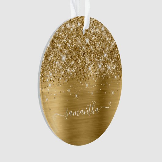 Glittery Gold Girly Signature Calligraphy Ornament (Vorderseite)
