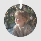 Glittery Gold Girly Signature Calligraphy Photo Ornament (Rückseite)