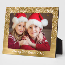 Glittery Gold Glam Christmas Family Foto