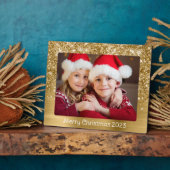 Glittery Gold Glam Christmas Family Foto Fotoplatte (Seite)
