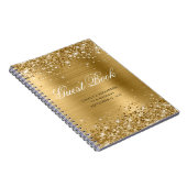 Glittery Gold Glam Classic Script Guestbook Notizblock (Rechte Seite)