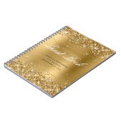 Glittery Gold Glam Classic Script Guestbook Notizblock (Linke Seite)
