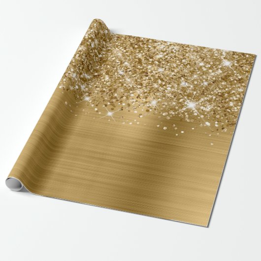 Glittery Gold Glam Geschenkpapier (Ungerollt)