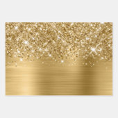 Glittery Gold Glam Geschenkpapier Set (Vorderseite)