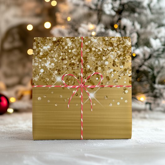 Glittery Gold Glam Geschenkpapier Set