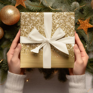 Glittery Gold Glam Geschenkpapier Set